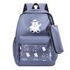 Schoolbag1011 Summer School Bag Backpack Shoulder Pencil Bag Three-piece Set Canvas Bag Large Capacity Travel and Leisure