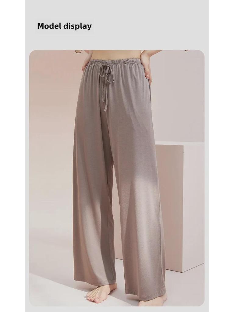 Women's Summer Modal Loose Wide-Leg Pajama Trousers - Breathable and Outdoor-Friendly Ice Silk Home Pants.