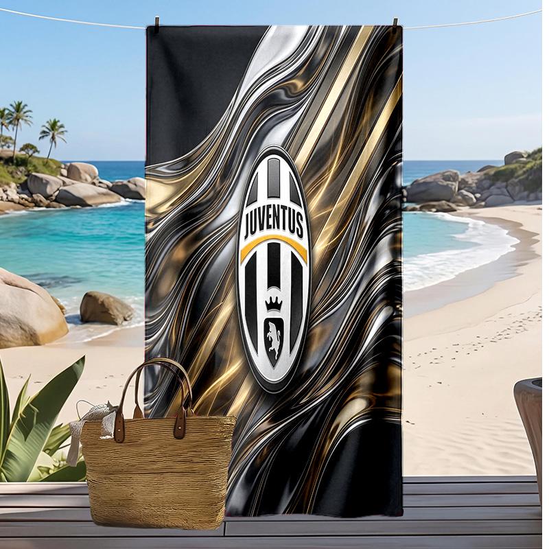 Juventus FC Printed Beach Towel Quick Dry Soft TowelPortable Large Rectangular Beach Blanket for Travel Swimming Pool