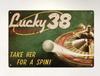 Plaque en Aluminium Roulette de Casino Vintage Chanceuse  Art Mural Métallique Thème Jeux Rétro Aluminium