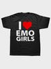 Streetwear Vintage Slogan Drôle J'aime les Filles Emo Unisexe T-shirt Tee Décontracté Tendance Surdimensionné Y2k Meme Humour Ironique Hauts