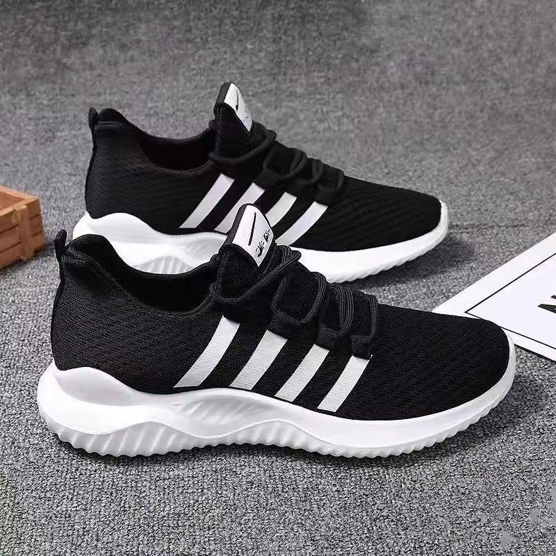 New Korean Version of Casual Sports Shoes Sports Fly-woven Running Shoes Comfortable and Non-slip Casual Men's Shoes Trendy Versatile Men's Shoes