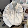 High Street Men's Deconstructed Leather Motorcycle Jacket - Spring/Autumn Loose Fit Trendy Short Jacket