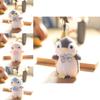 Pinguin Plüschtier Schlüsselanhänger Rucksackanhänger Weiches Kaninchenfell Stofftier 14cm Geschenk für Kinder