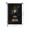 Happy New Year Garden Flag Seasonal Flags Garden Flag Double Sided Decorative Flags Yard Signs 2025 Holiday Garden Flags 12X18