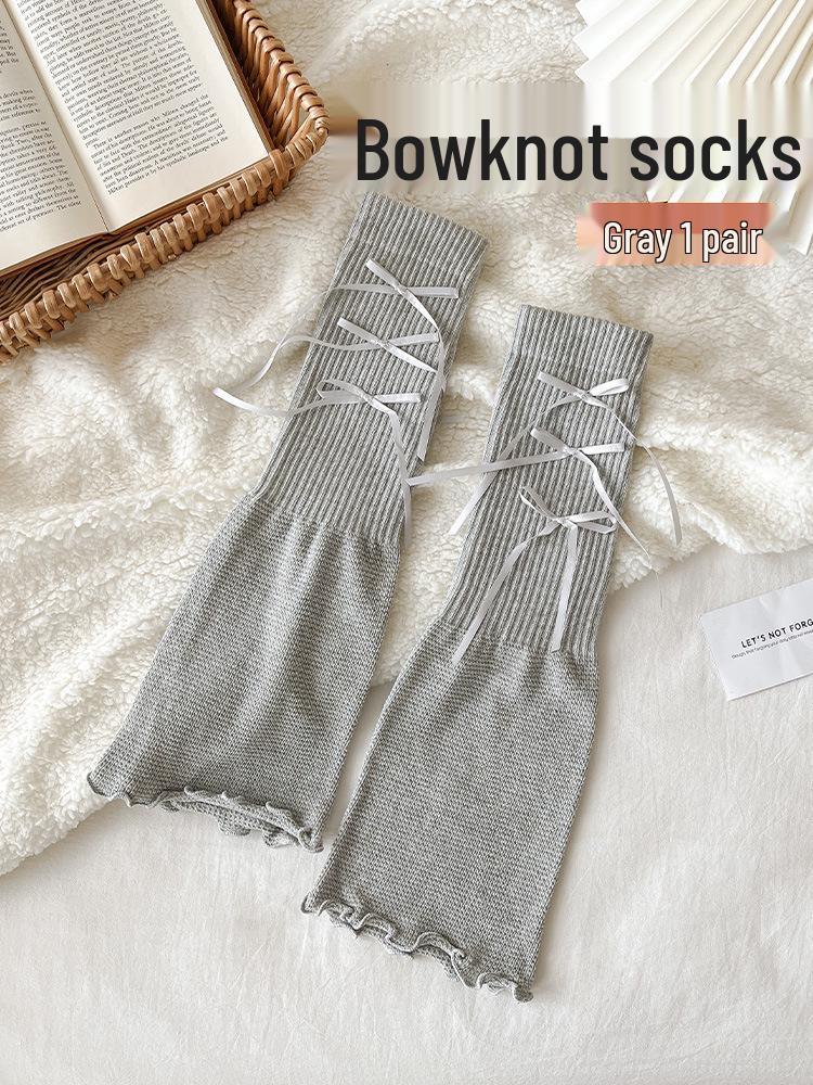 Y2K Summer Thin Women's Knee-High Socks - White, Leg-Shaping JK Style for Spring/Autumn