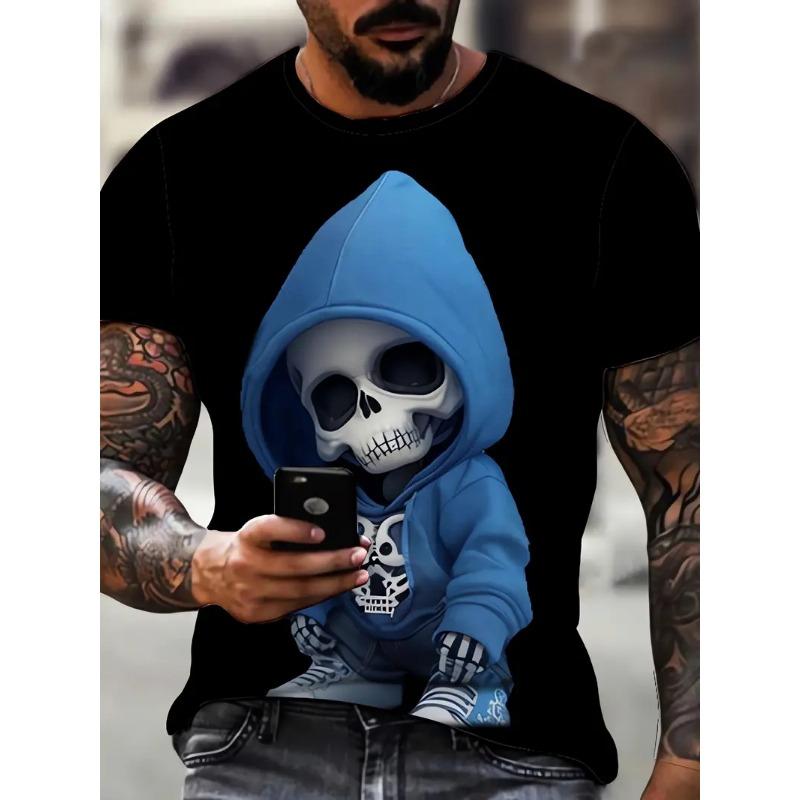 Vintage Clock Graphic Print Summer Men's O-Neck T-shirt Casual Short Sleeve Oversized T Shirts Fashion Tops Trend Men Clothing