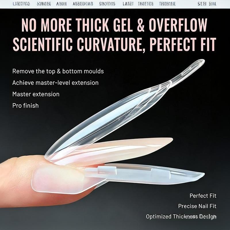 120Pcs/Box Oval Extension Dual Form Sandwich Nail Forms For Easy Nail Extensions Top Mold Bottom Mold Diy Manicure Salon Use