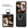 For Motorola Razr 70 Ultra Ring Stand Holder Phone Case For MOTO Razr Ultra 2026 Card Slots Leather Wallet Protective Back Cover
