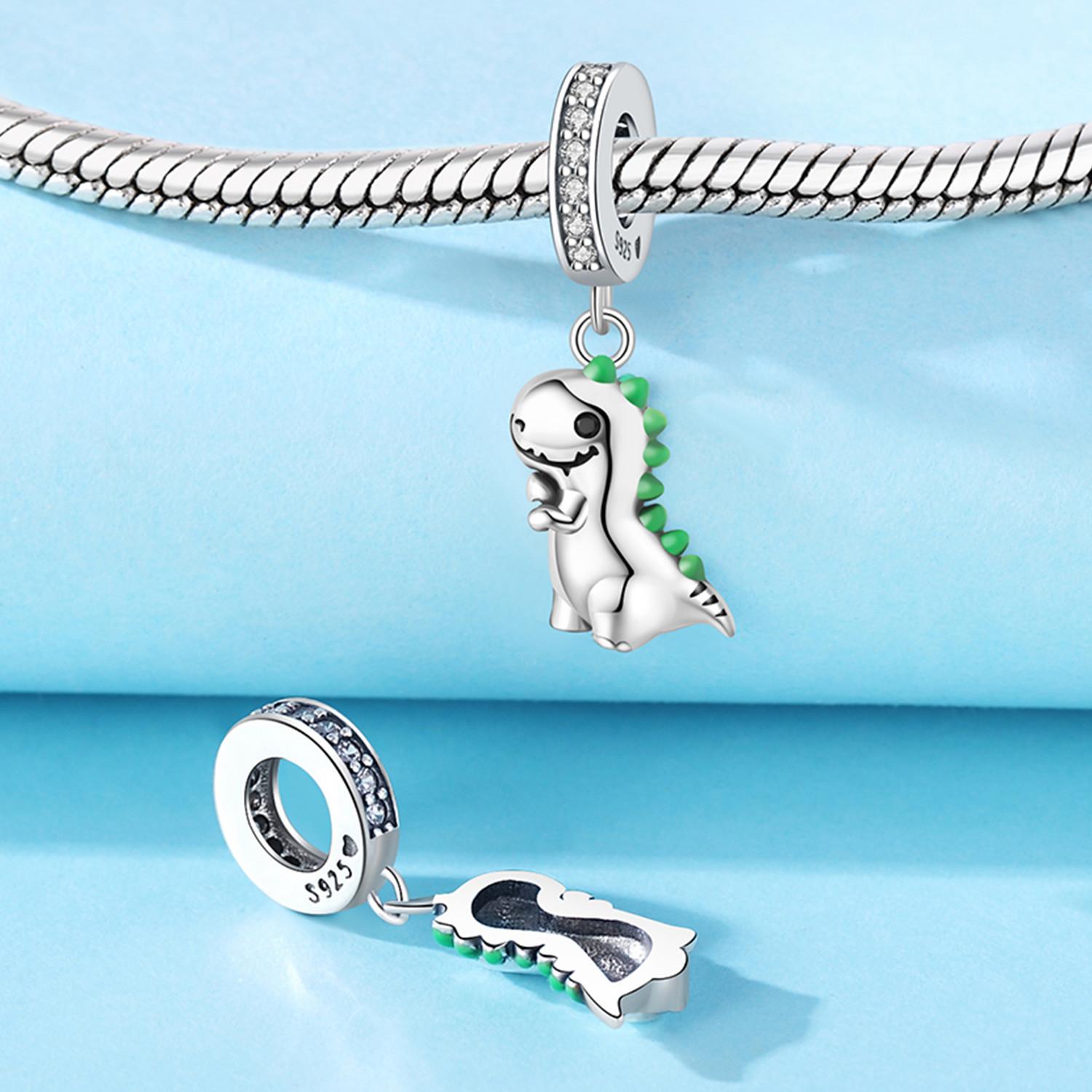 

Authentic Original Copper Metal Dinosaur Chameleon Dragon Charm Bead Components Bead Components Compatible With Bracelet High Quality Fine Jewelry