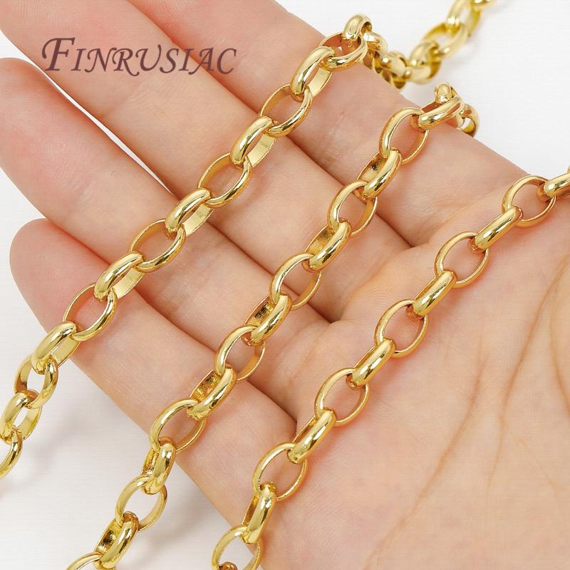 0.5-1Meter 18K Gold Plated Chains DIY Necklaces Accessories,Decorative Chain For Jewelry Making Supplies,Bulk Chains Wholesale