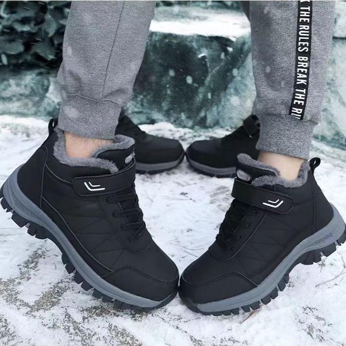 Men's Winter Warm Lined Cotton Shoes – Thickened Sports Casual Sneakers, Soft Anti-Slip Waterproof Snow Boots for Cold Weather