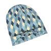 ZLIENSZUS Adult Knit Hat with Blue Harlequin Geometric Pattern - Seamless Repeating Suitable for Weekend Errands, Everyday City Wear, Casual Outfits &