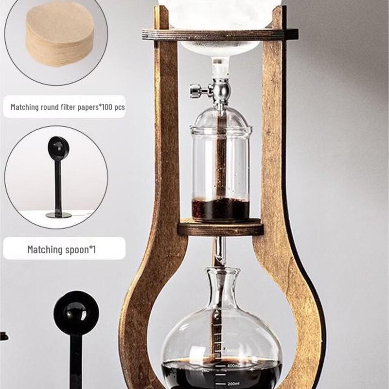 TLXT Ice Drip Coffee Maker with Wooden Stand