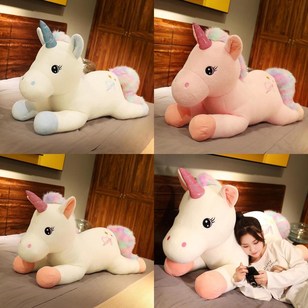 Toy Plush Unicorn Cartoon Stuffed Throw Pillow Doll Soft Cute Kids Xmas Gift