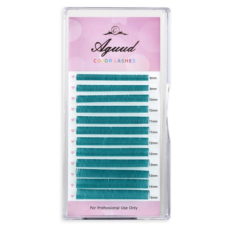 AGUUD UV Colored Eyelash Extension Individual Lash Faux Mink Classic Red Green Brown Blue Purple Pink Lash Colorful Makeup Lash