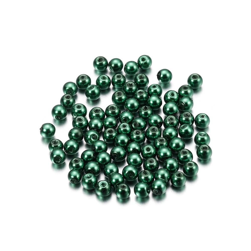 50-100Pcs 4/6/8mm Round Glass Bead Imitation Pearl Beads for DIY Earrings Necklace Jewelry Making Findings Accessories