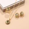 New Original Design Women Luxury Wedding Dubai Jewelry Sets  Gold Plated Earrings Necklace Pendant Ring For Women Gift