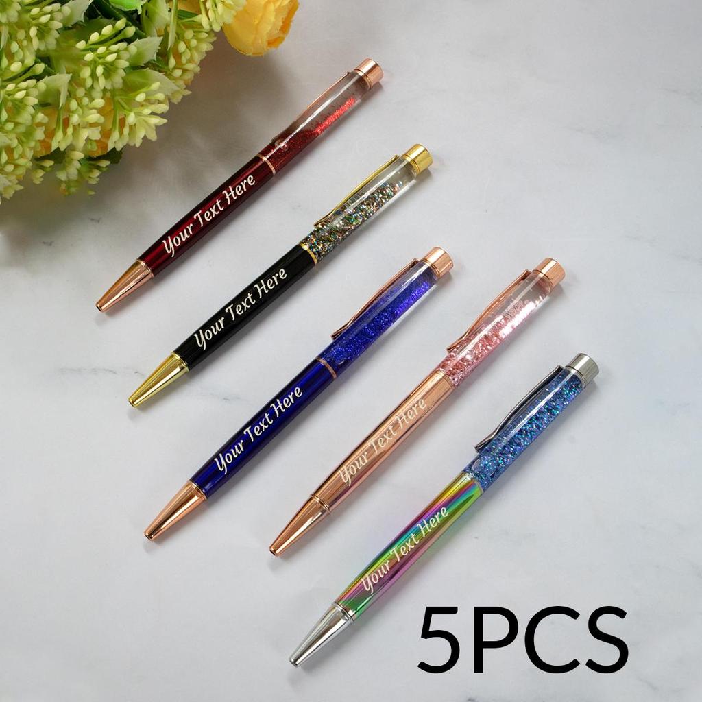 Custom Quicksand Ballpoint Pen With Text,Back To School Supplies For Kids,Personalized Teacher Pens,Customized Color Flash Gel Pens,