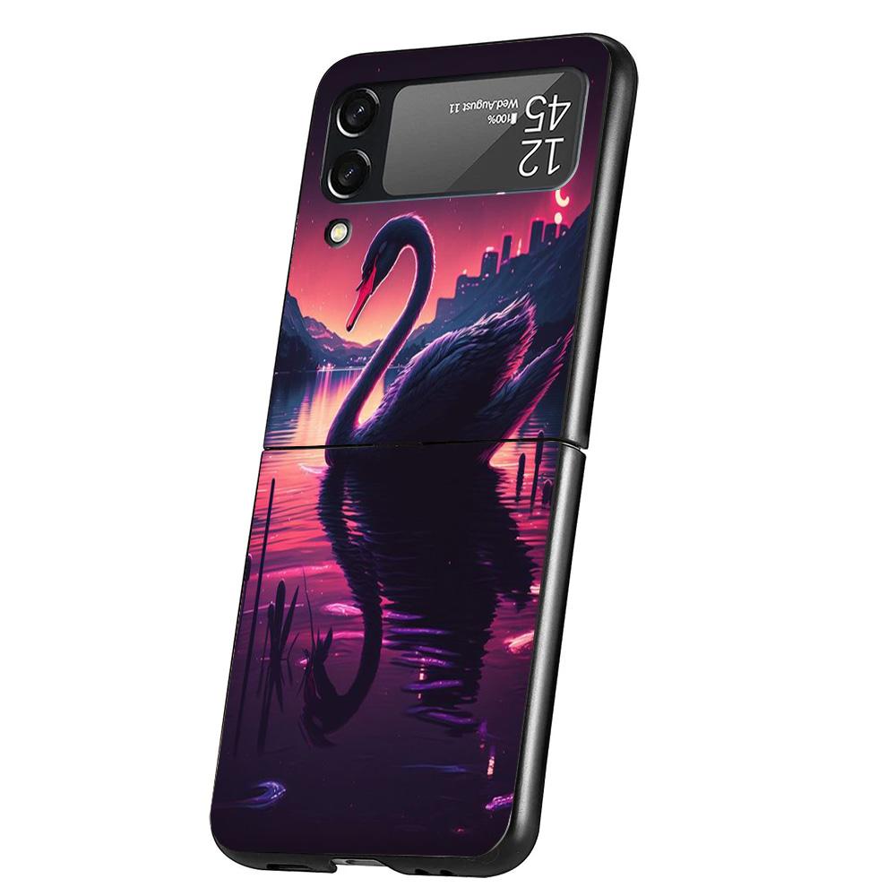 

Black Swan Noble Cover Phone Case For Samsung Galaxy Z Flip 7 6 5 4 3 5G Flip7 Flip6 Flip5 Flip4 Flip3 Black Fundas Shell Galaxy Samsung Z Flip 7