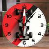 F1 Car Design Wooden Round Silent Hanging Wall Clock, Suitable For Living Room, Office, Study Room, Bedroom, Home Decoration