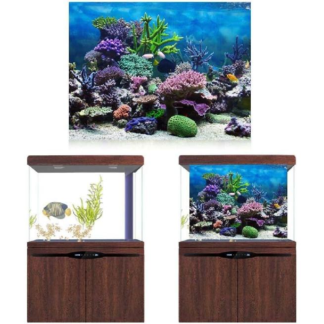 FILFEEL Aquarium Background Fish Decorations Pictures PVC Adhesive Poster Underwater Coral Backdrop Decoration Paper Cling Decals Sticker(61 * 41cm)