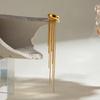 Yori 1Pc Long Tassel Drop Dangle Ear Clip Women's Metal Charms Stainless Steel Jewelry Gold Color PVD Waterproof