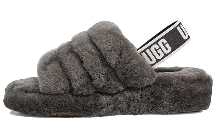 UGG Fluff Yeah Slide На платформе Серые тапочки Женские 1095119-CHRC 37