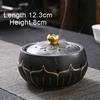 Coarse Ceramic Lotus Shape Incense Burner, Retro Indoor Aroma Rack Chinese Zen Tea, Living Room Decor, Home Fragrance Stove, 1Pc