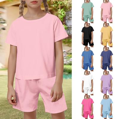 Kid Patriotic Outfit - Short Sleeve & Shorts 2-Piece Set For Boy And Girl