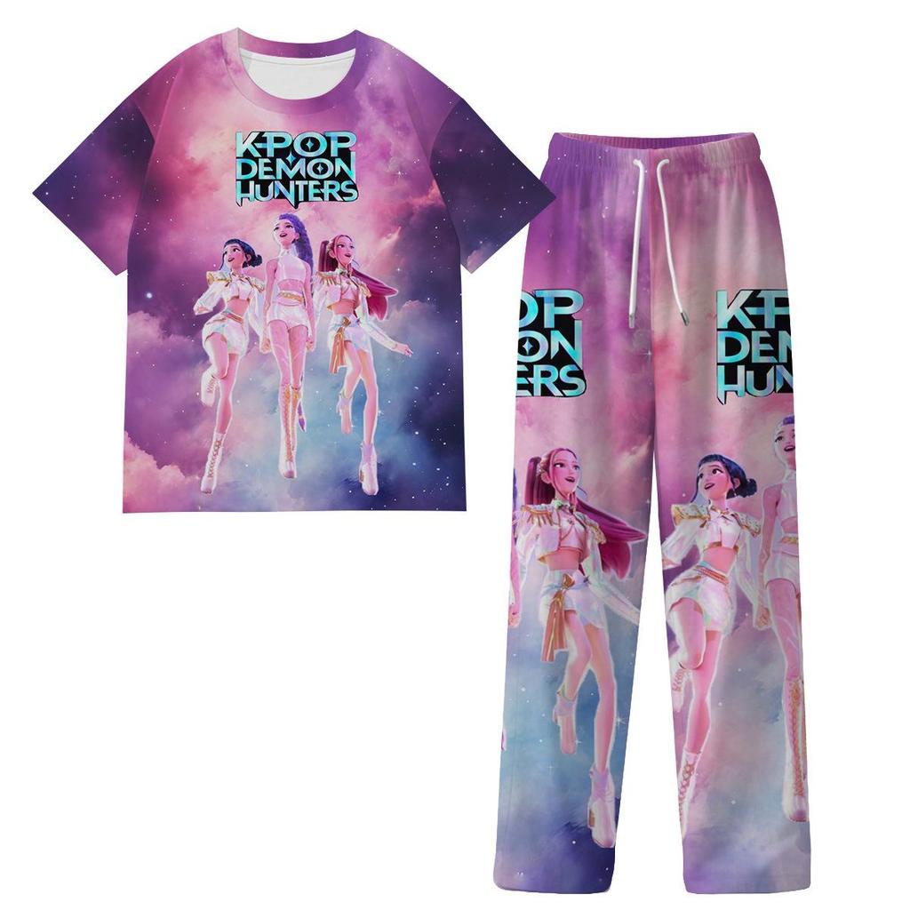 K-pop Demon Hunter Girl Pajama Set - Milk Silk, Unisex