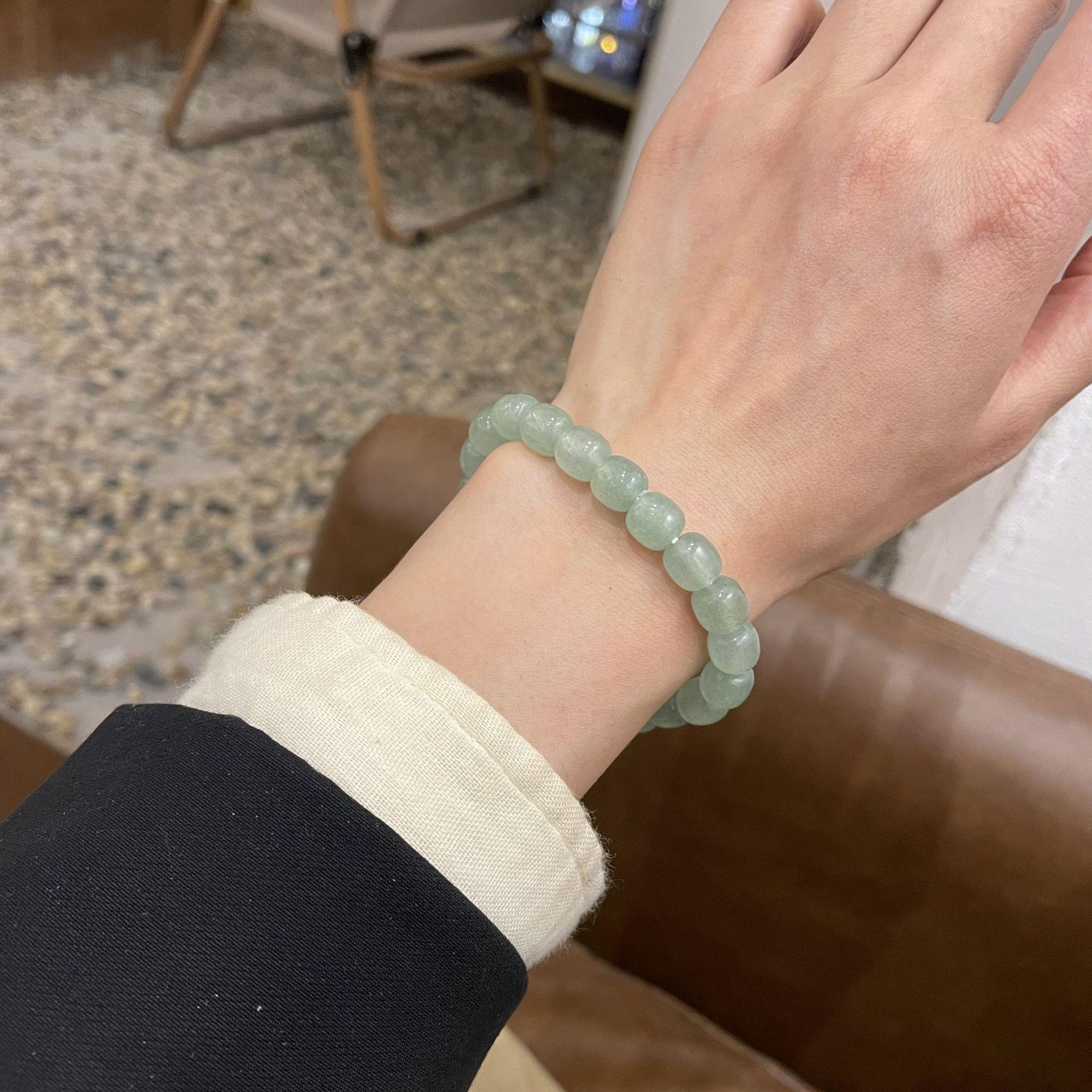 Elegant Handmade Green Aventurine-Style Bead Bracelet for Women