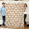 Niedliche Schafmuster Weiche Flanell-Kuscheldecke für Sofa Couch Bett Camping Reise