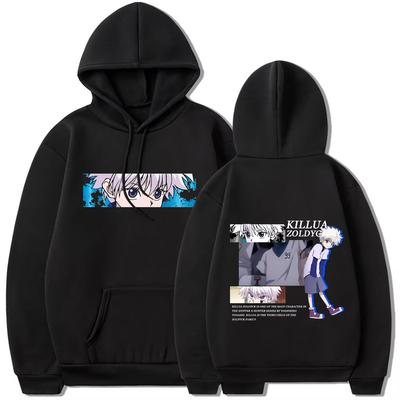 Het Anime Hunter X Hunter Killua Zoldyck Tryck Hooded Herr Dam Manga Hoodies Oversized Casual Streetwear Harajuku Sweatshirt