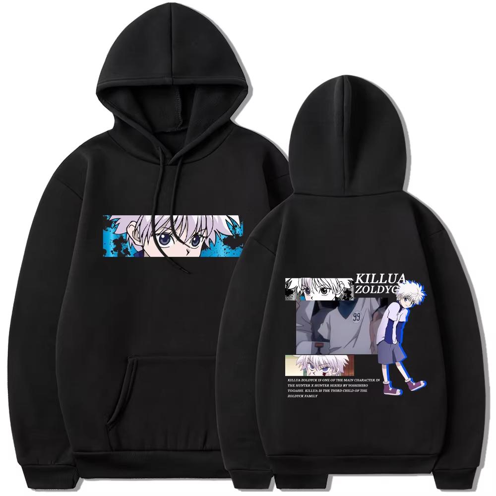 Hot Anime Hunter X Hunter Killua Zoldyck Print Hooded Men Women Manga Hoodies Oversized Casual Streetwear Harajuku Sweatshirt