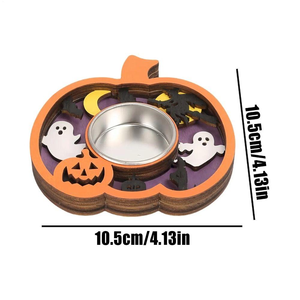 Romantic Halloween Candle Holder 3D Multi-layered Pumpkin Ghost Candlestick Creative Unique Scary Candle Holder Ghost Festival