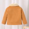 Kinderbekleidung Neue Herbst Winter Cord Samt gefütterte einreihige Jacke für Mädchen