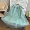 Korean Style Sleeveless Mesh Dress for Girls - Summer Puffy Princess Skirt (EXB105)