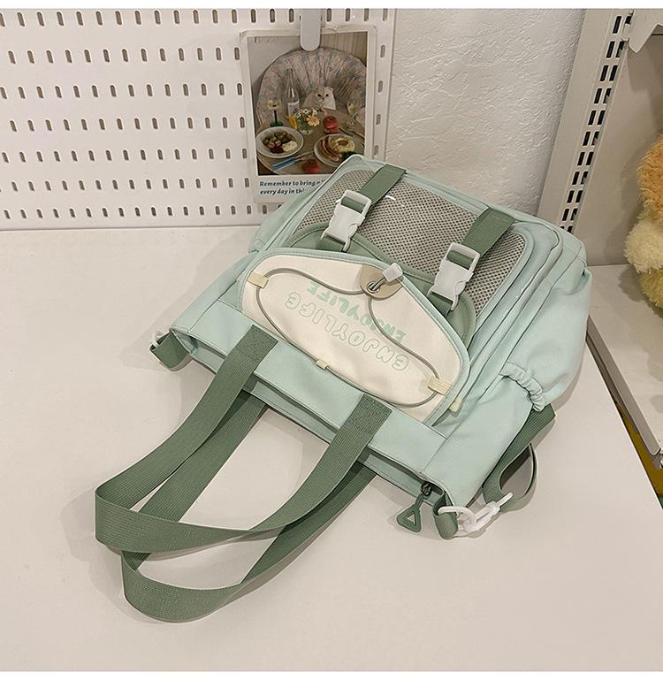 School Bag 2025 New Small Fresh High Value Simple Cute Versatile Large Capacity School Bag Casual Sweet Make-up Bag