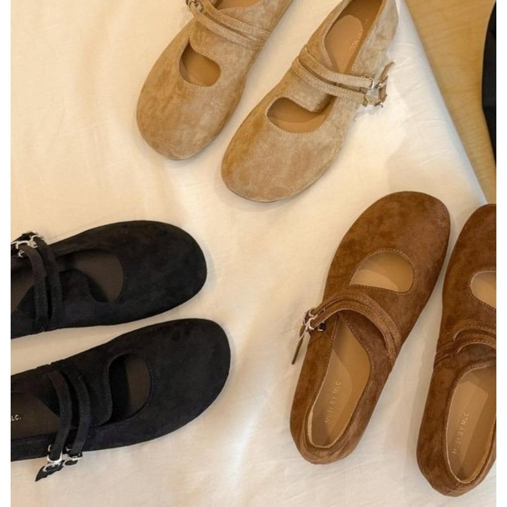 New Autumn Fashion Flat Ballet Shoes Women Shallow Ballet Leather Round Toe Female Ballerina Soft Moccasin Mary Janes Shoes