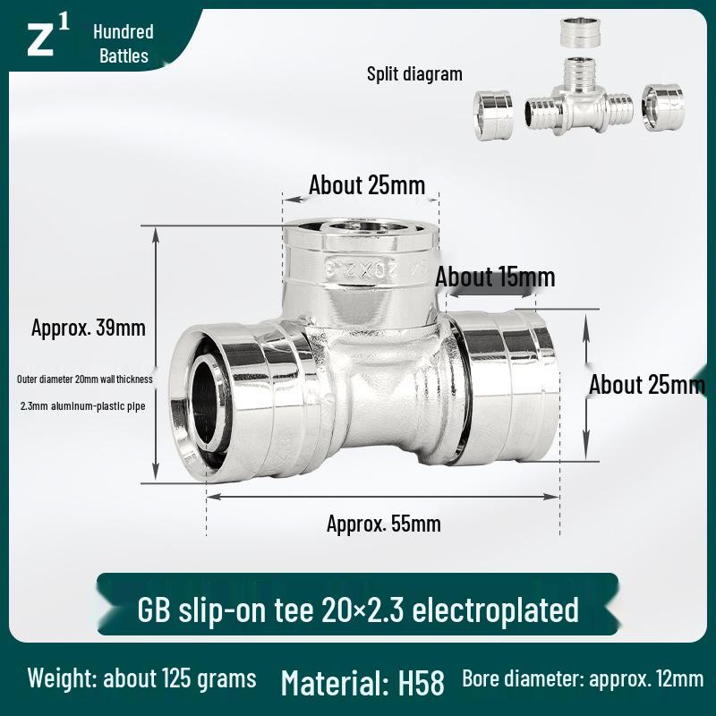 20-Pack Copper Slip-On Connectors for Geothermal and Aluminum-Plastic Pipes