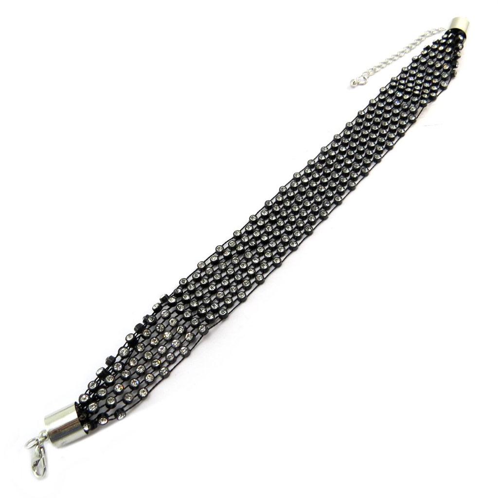 Les Trésors De Lily [P4844] - Designer Choker 'Sissi' White Black - 2.5 Cm