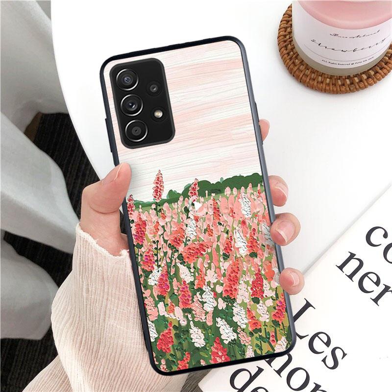 Coque de téléphone Peinture à l'huile Fleurs pour Samsung Galaxy A13 A22 A12 A32 A71 A11 A21S A33 A52 A72 A51 A50 A70 A31 M31 Funda Coque Case