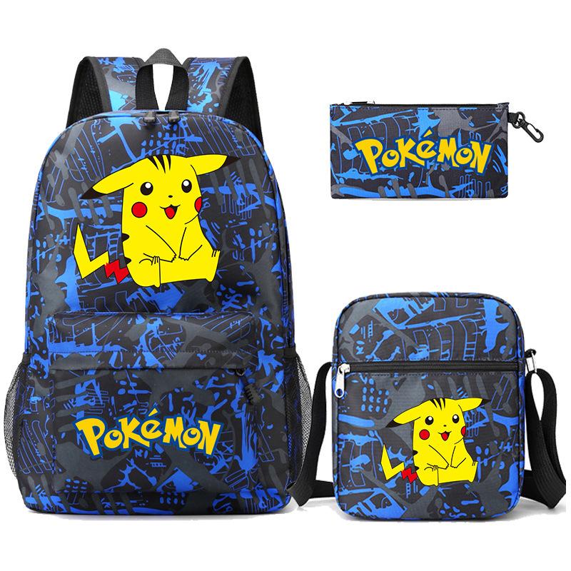 Backpack Teen Student School Bag Three-piece Pencil Case Crossbody Bag