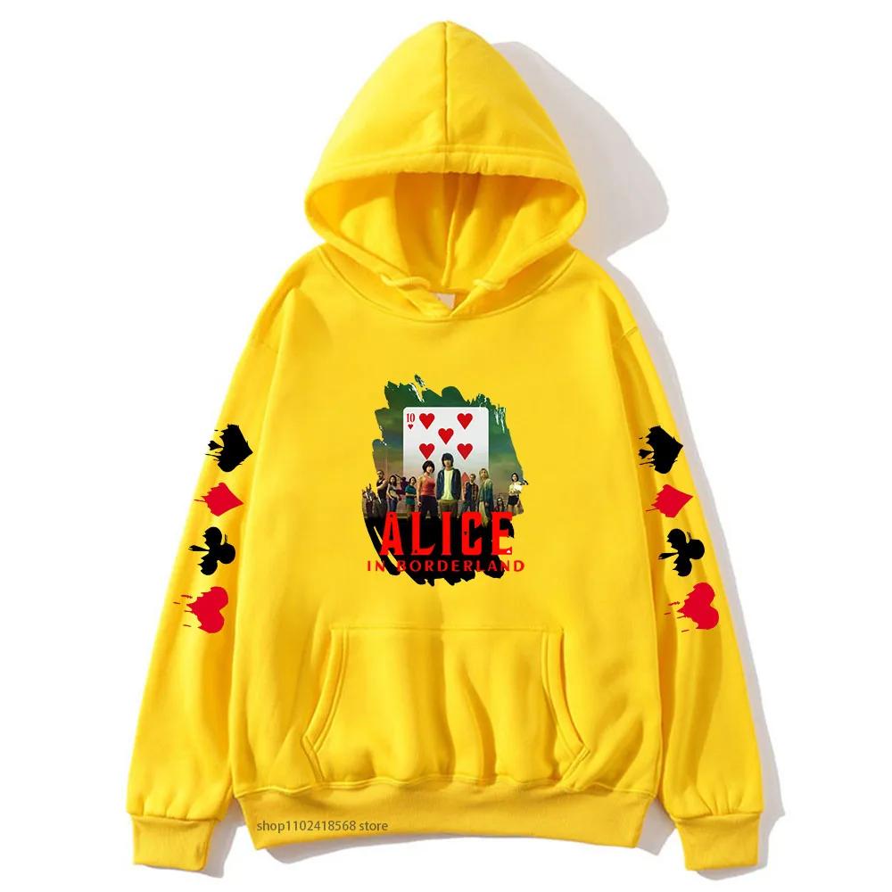 Usagi Arisu Kuina Chishiya Hoodie Anime Alice In Borderland Sweatshirt witn hooded Winter Clothes Graphic Men Hoodies