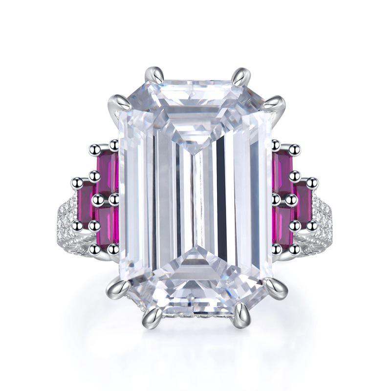 

Xiancan Jewelry Роскошное кольцо с огранкой зеленого циркона - Европейский и американский стиль, 30 карат серебро 925 пробы 13x20 мм женское кольцо Size 9