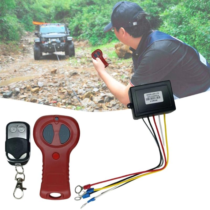 Handset Switches Controller Receiver Wireless Winch Remote Control Kit 315/433.92MHZ Winch Control System ATV Accessory