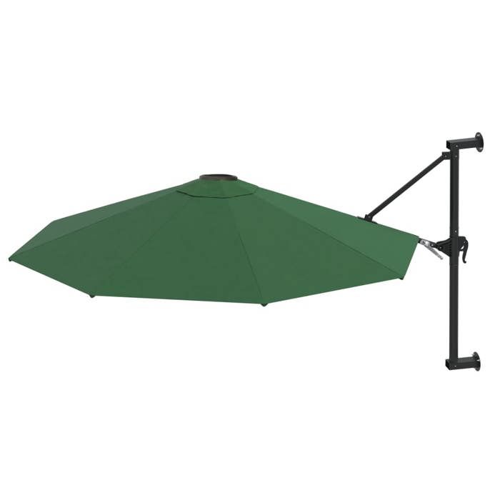 VidaXL Wall-Mounted Parasol with Metal Pole 300 Cm Green Balcony Garden Terrace 44864