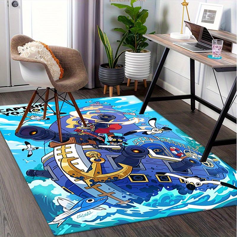 1pc Captain Yo Ho,Pirate Adventure,Sea Battle Office Carpet Soft Polyester Entrance Carpet Washable