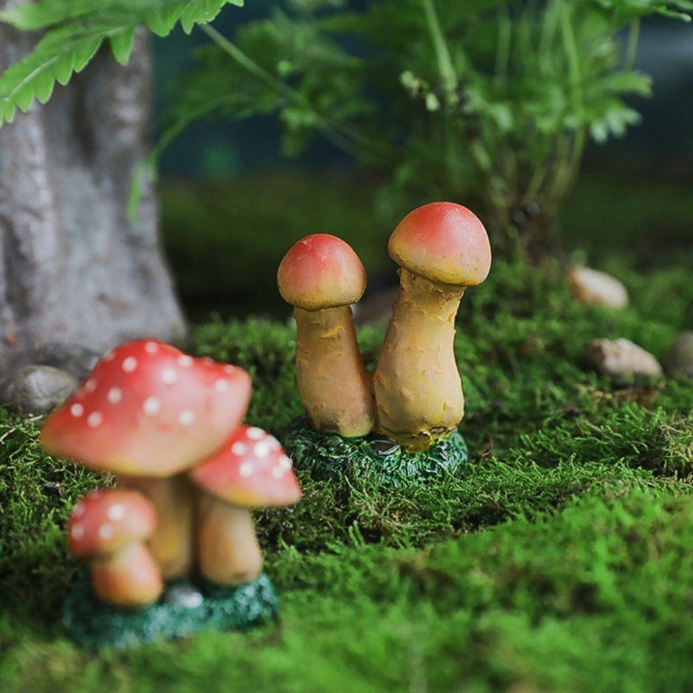 DIY Mushroom Statue Cute Mushroom Ornaments Flower Pot Ornaments Simulation Mushroom  Living Room